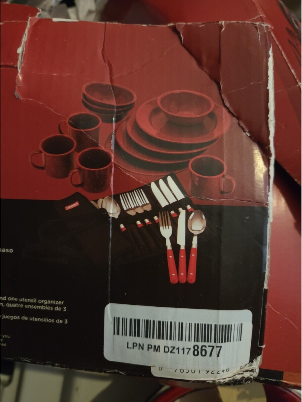Coleman dinner wear set camping red speckle